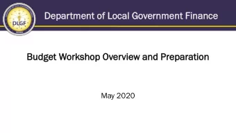 Dep  Depar  artmen  ent of  of Lo  Loca  cal Go  Governmen  ent Finan  Finance  ce  Budg  dget Wor