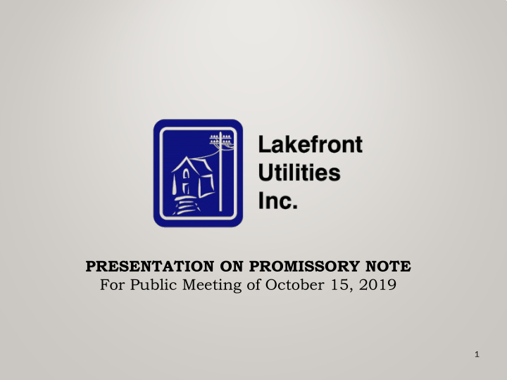 presentation on promissory note for public meeting of