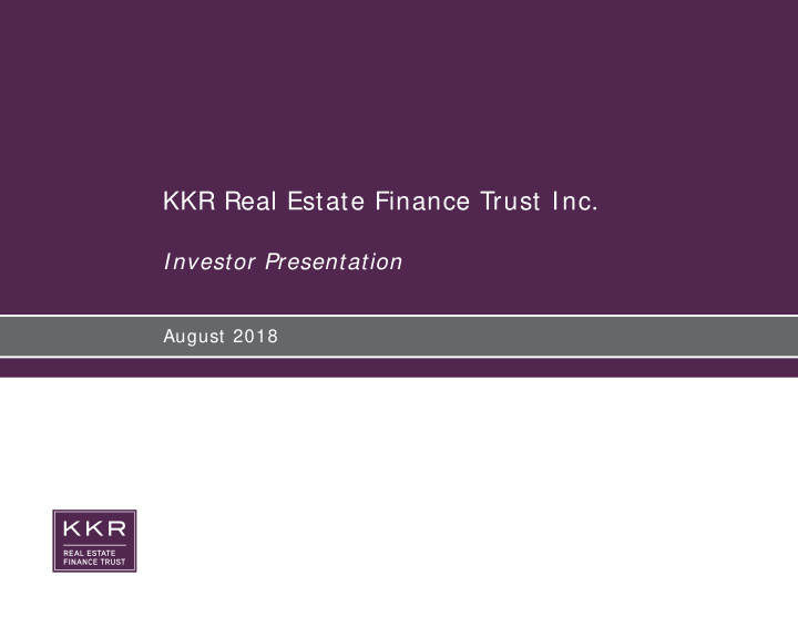 kkr real estate finance trust inc