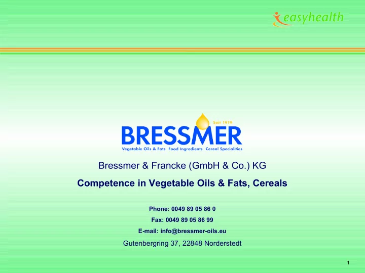 bressmer amp francke gmbh amp co kg competence in