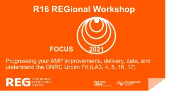 R16 REGional Workshop  FOCUS  2021  Progressing your AMP improvements, delivery, data, and