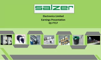 Electronics Limited  Earnings Presentation  Q1 FY17  Disclaimer This presentation has been prepared