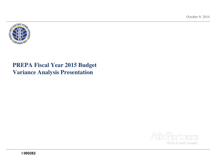 prepa fiscal year 2015 budget variance analysis