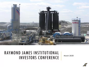 RAYMOND JAMES INSTITUTIONAL  March 2020  INVESTORS CONFERENCE  FORWARD-LOOKING STATEMENTS This