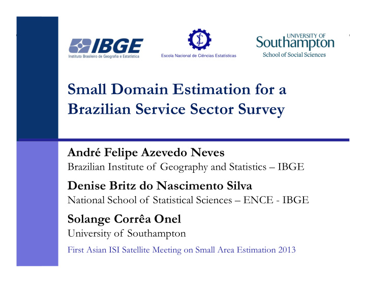 small domain estimation for a brazilian service sector