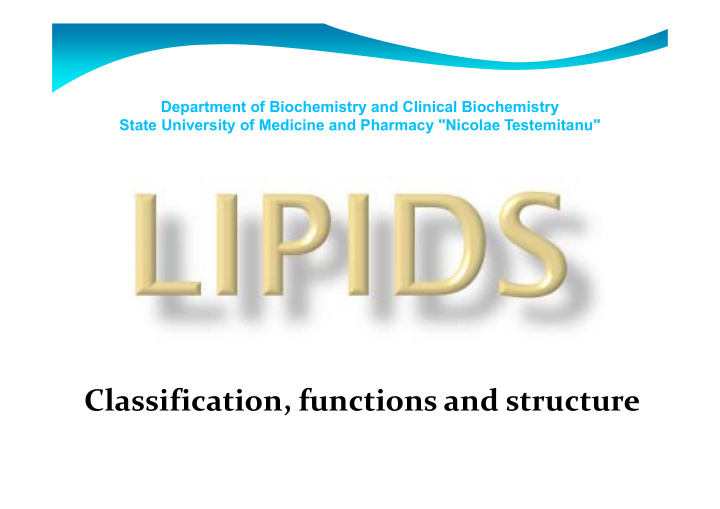 classification functions and structure lipids are non