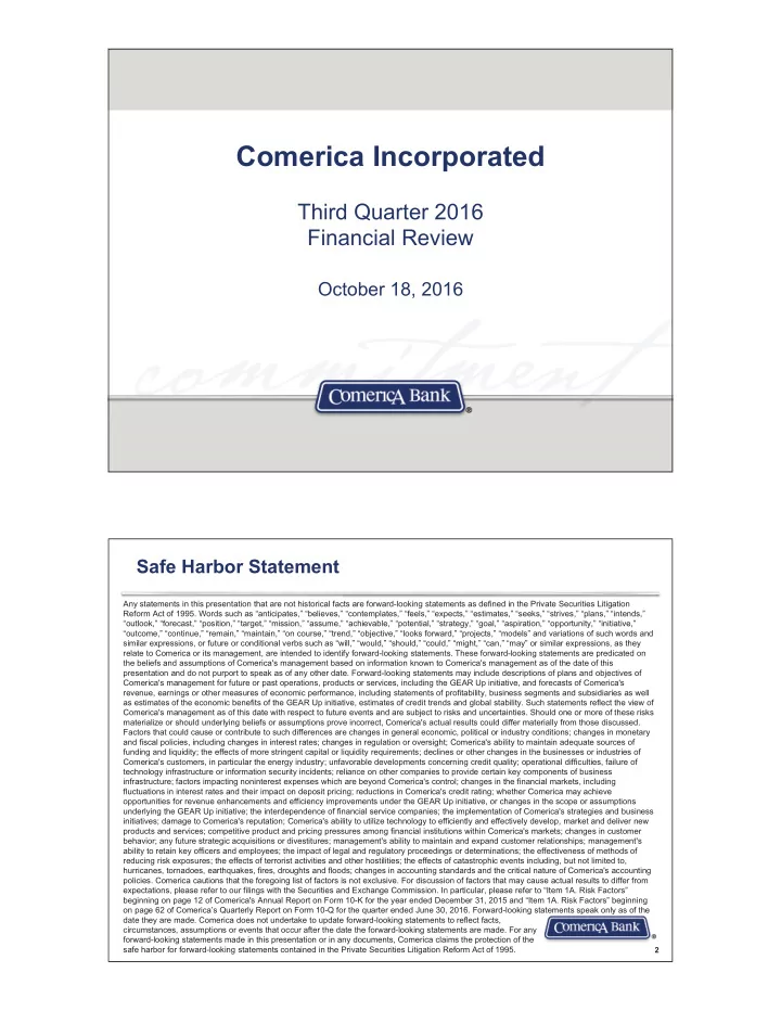 comerica incorporated