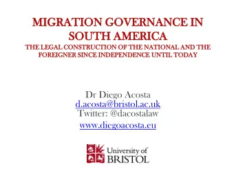 SOU  OUTH  H AME  MERICA  THE  E LEGAL  AL CONSTR  STRUCTION  UCTION OF THE  E NATI  TION  ONAL  AL