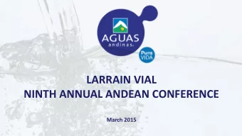 LARRAIN VIAL  NINTH ANNUAL ANDEAN CONFERENCE  March 2015  FINANCIAL HIGHLIGHTS (millions of pesos)