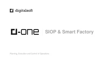 SIOP &amp; Smart Factory  Planning, Execution and Control of Operations  Digitalsoft  digitalsoft