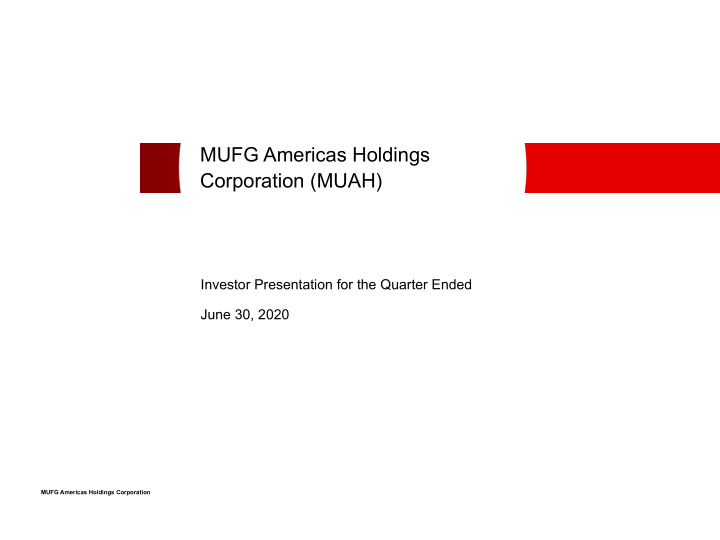 mufg americas holdings corporation muah