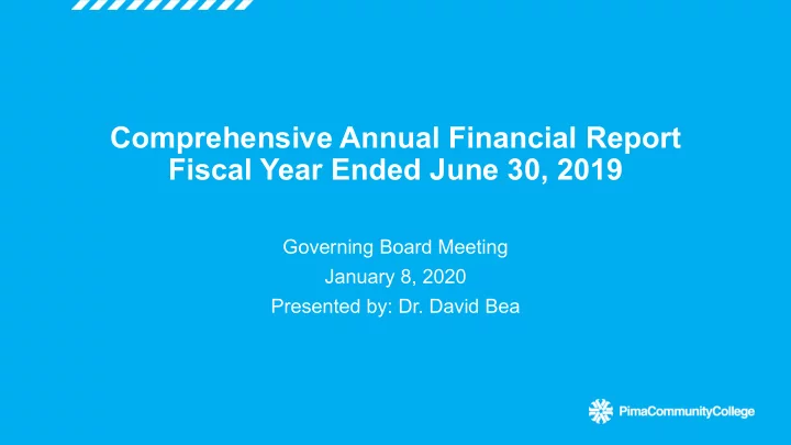 comprehensive annual financial report fiscal year ended