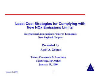 Least Cost Strategies for Complying with  New NOx Emissions Limits  International Association for