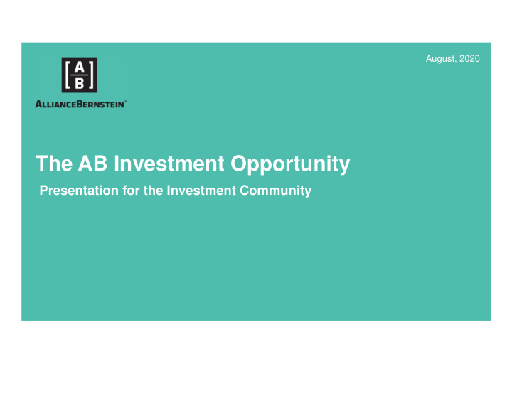 the ab investment opportunity
