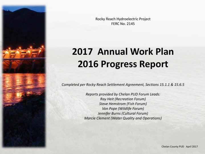 2017 annual work plan 2016 progress report