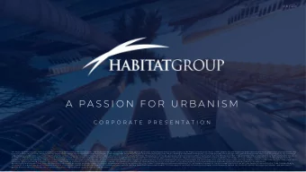 A  P A S S I O N  F O R  U R B A N I S M  C O R P O R A T E  P R E S E N T A T I O N  This Project
