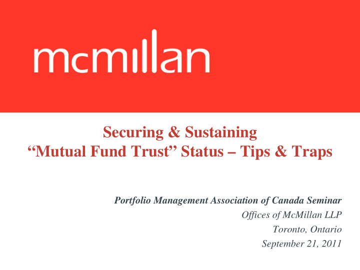 securing sustaining mutual fund trust status tips traps