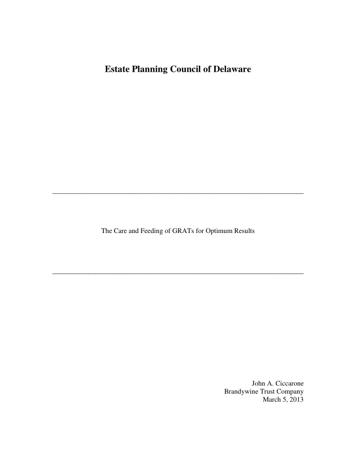 estate planning council of delaware