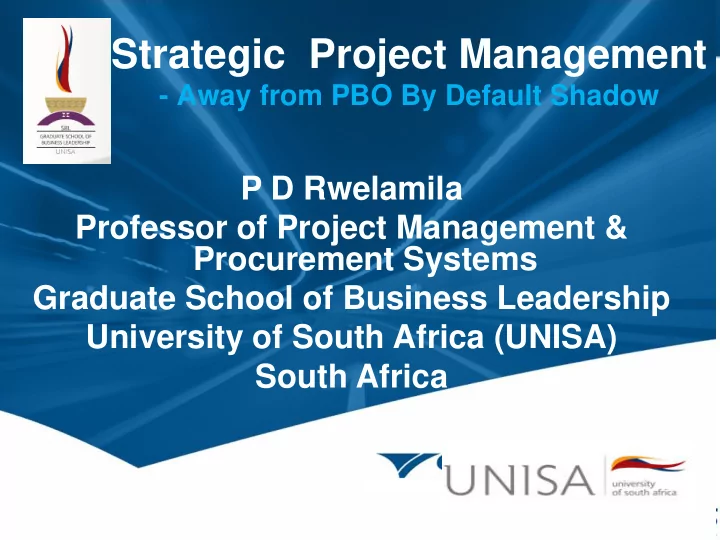 strategic project management