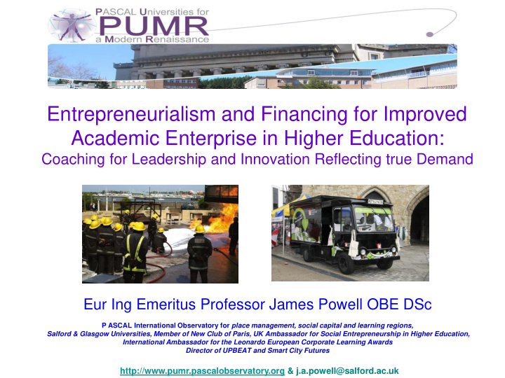 entrepreneurialism and financing for improved academic