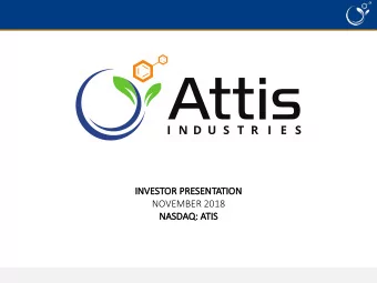 NOVEMBER 2018  NAS  NASDAQ:  : ATIS  IS  Forward-Looking Statements  This presentation contains