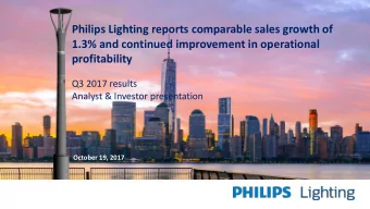 profitability  Q3 2017 results  Analyst &amp; Investor presentation  October 19, 2017  Important