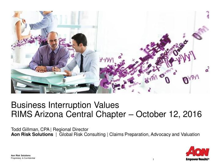 business interruption values rims arizona central chapter