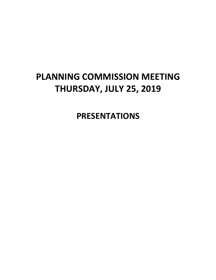 planning commission meeting thursday july 25 2019
