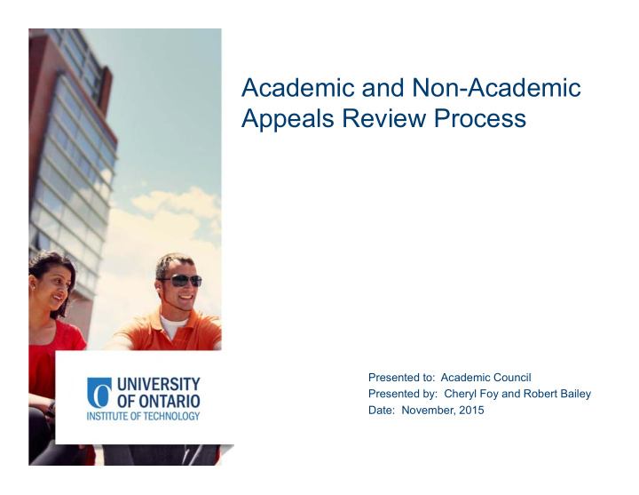 academic and non academic appeals review process