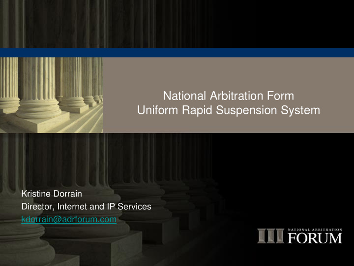 national arbitration form