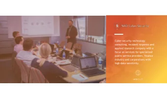 Cyber security technology  consulting, incident response and  applied research company with a