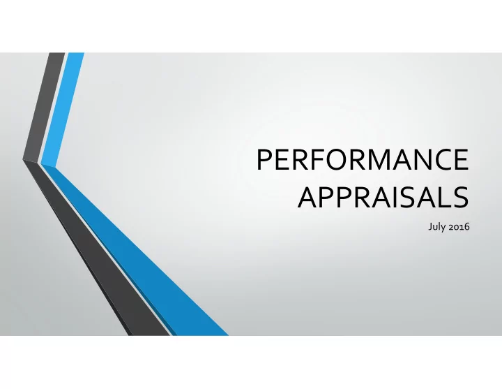 performance appraisals