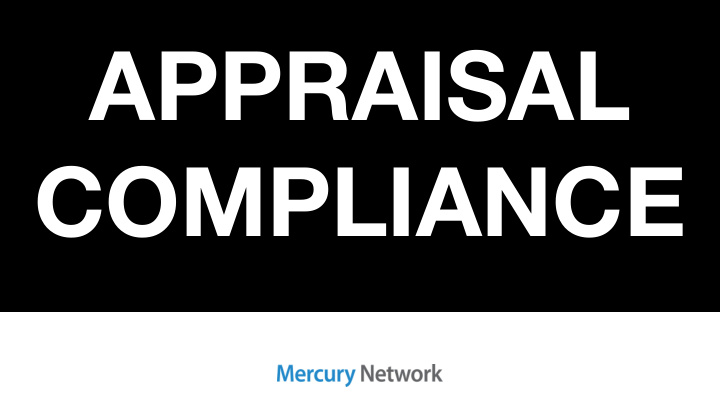 appraisal compliance eric thompson