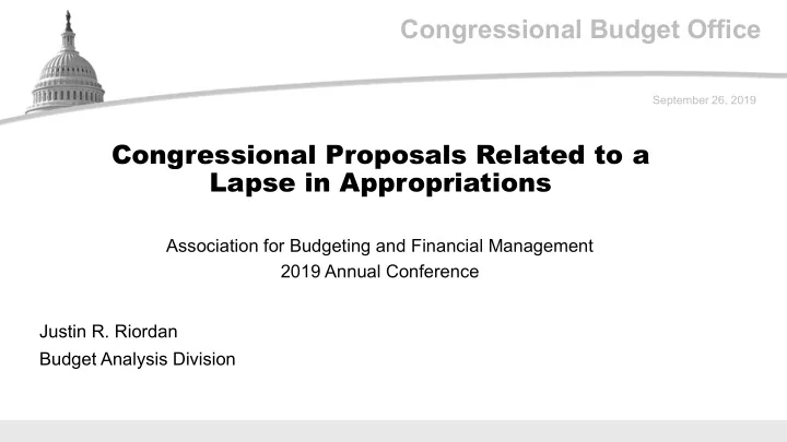 congressional budget office