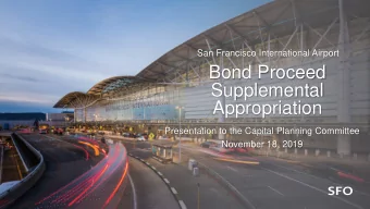 Bond Proceed  Supplemental  Appropriation  Presentation to the Capital Planning Committee  November