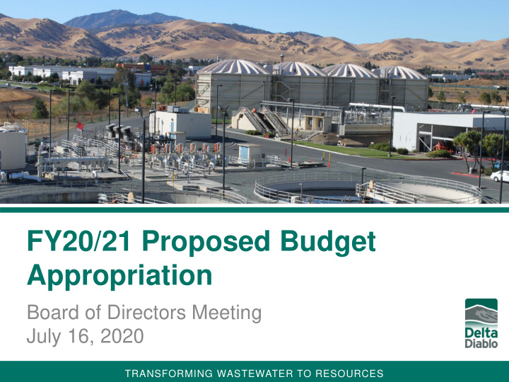 fy20 21 proposed budget appropriation
