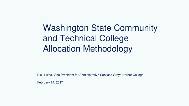 washington state community and technical college