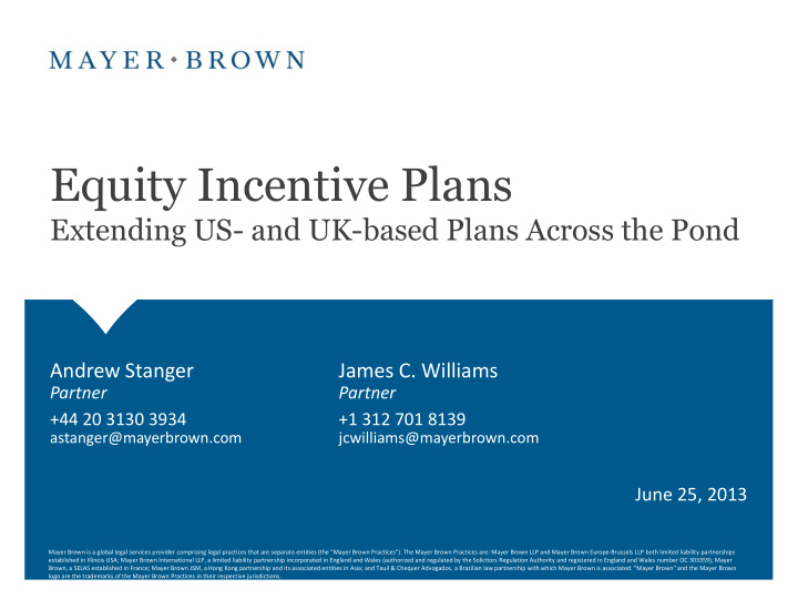 equity incentive plans