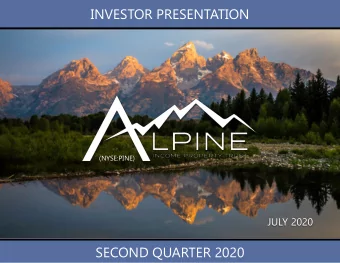 INVESTOR PRESENTATION  (NYSE:PINE)  JULY 2020  SECOND QUARTER 2020  Q2 2020 Investor Presentation
