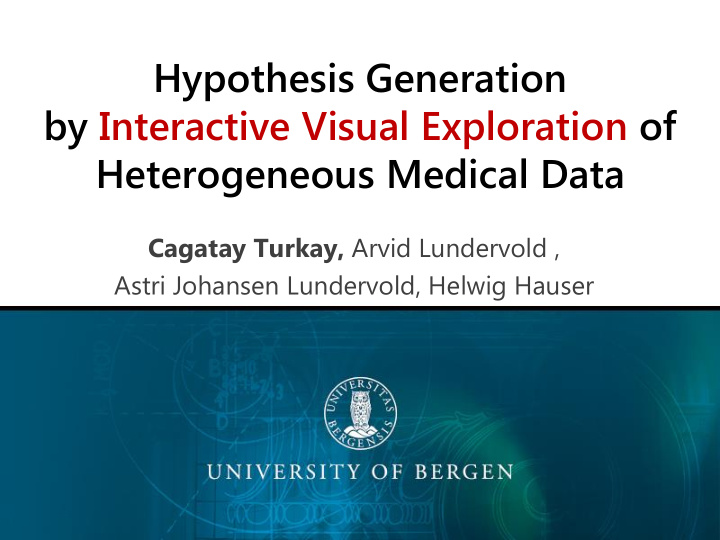 hypothesis generation by interactive visual exploration