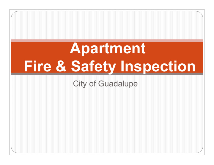 apartment fire safety inspection