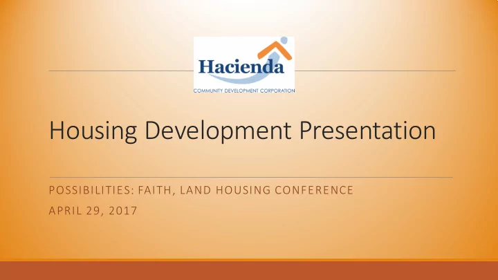 housing development presentation