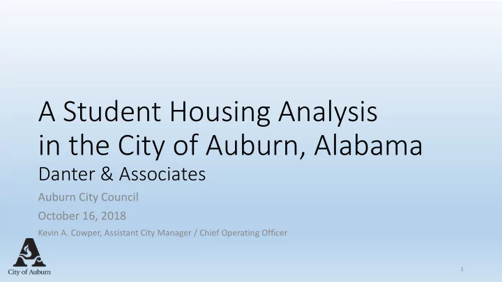 a student housing analysis in the city of auburn alabama