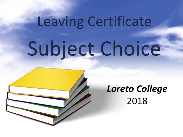 subject choice