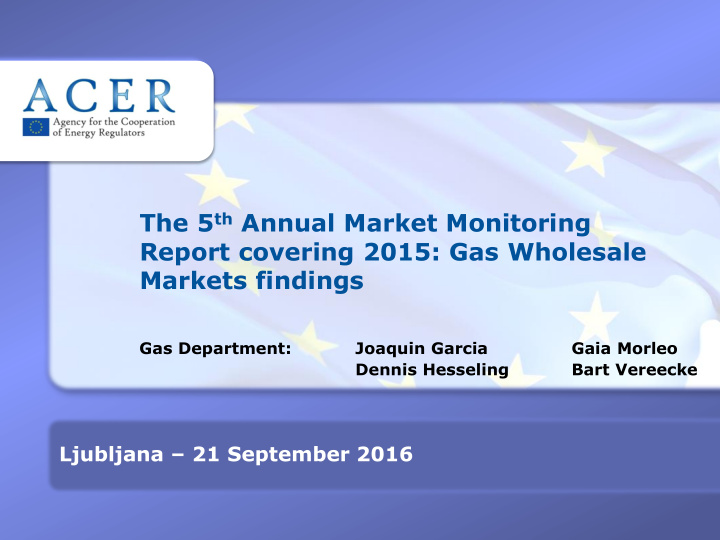 the 5 th annual market monitoring report covering 2015