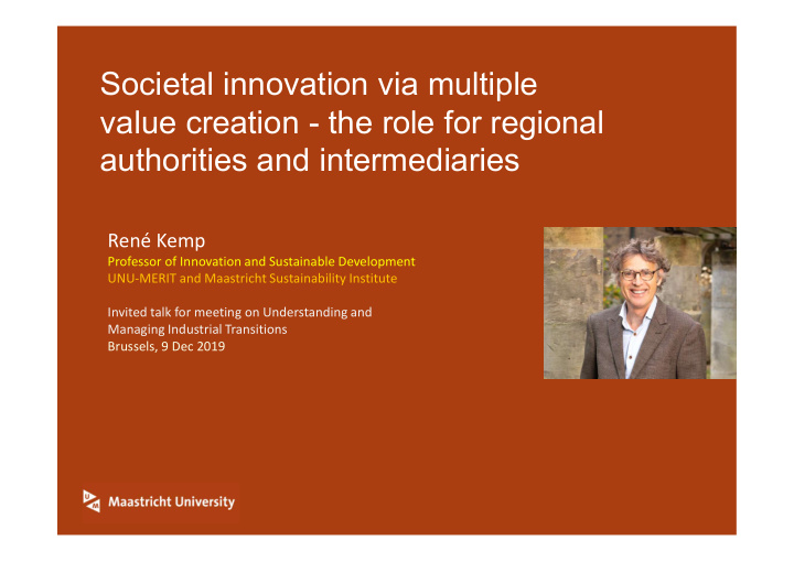 societal innovation via multiple value creation the role