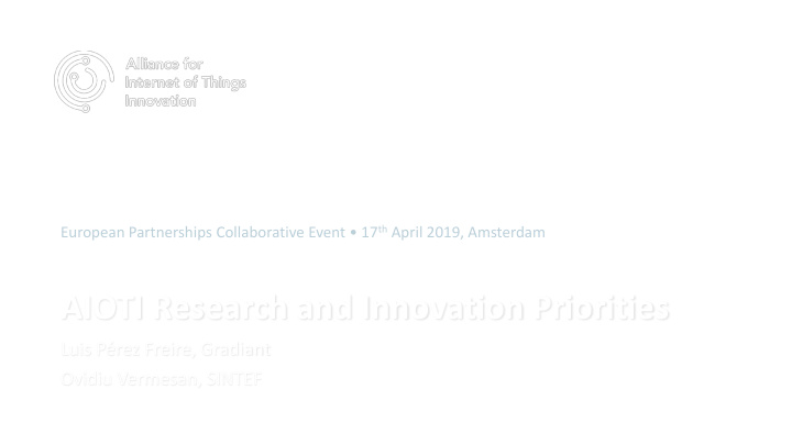 aioti research and innovation priorities