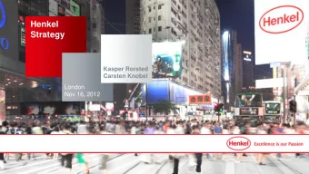 Henkel  Strategy  Kasper Rorsted  Carsten Knobel  London  Nov 16, 2012  1  November 16, 2012