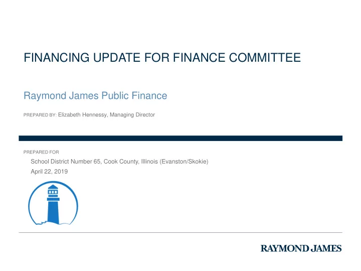 financing update for finance committee