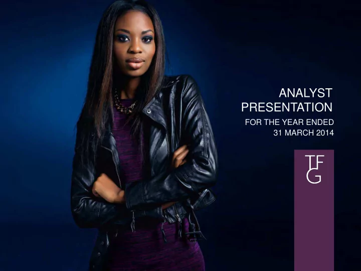 analyst presentation
